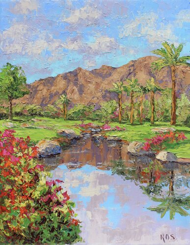 Celebrity Golf Course Indian Wells California by Kristen Olson Stone, Painting for Sale on Select