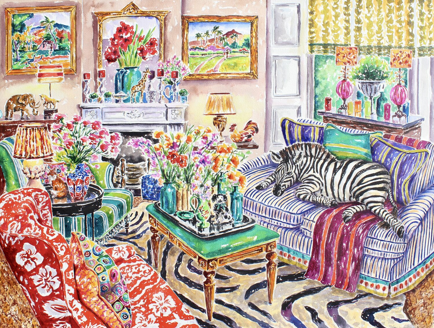 Zoocation Kristen Olson Stone Original painting for sale
