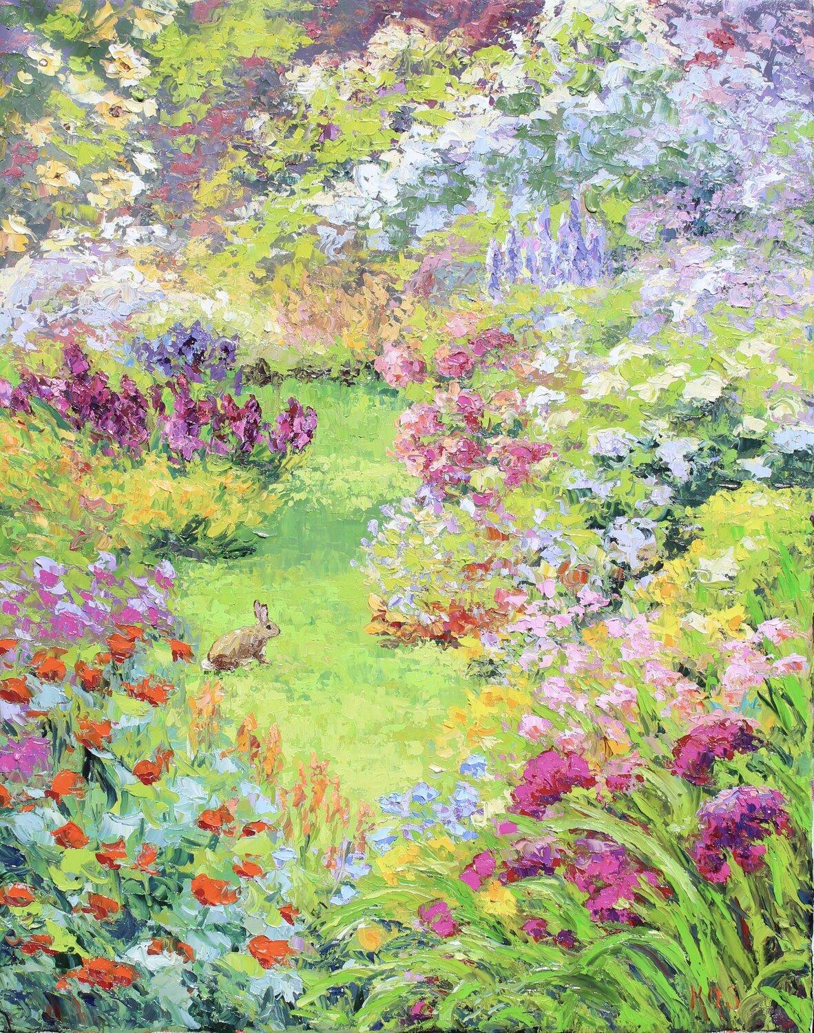 Miss Potter's Garden Kristen Olson Stone Original painting for sale