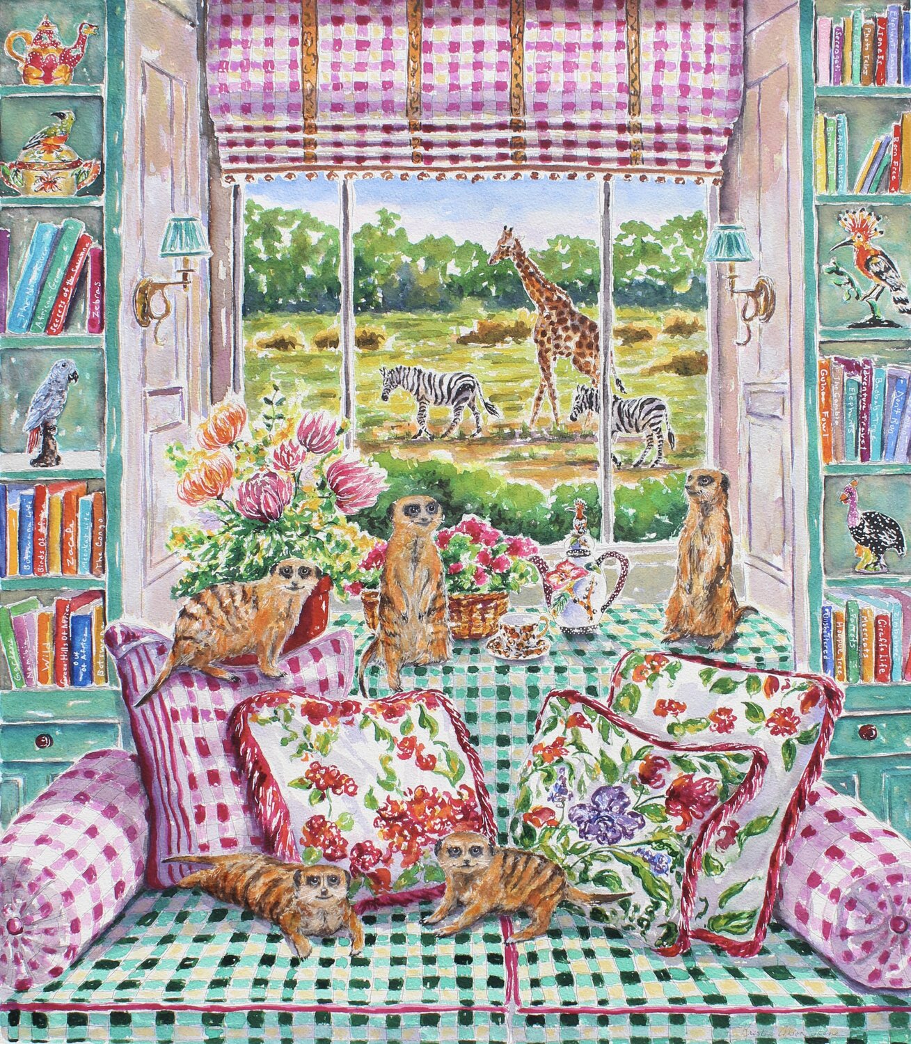 Meerkat Manor Kristen Olson Stone Original painting for sale