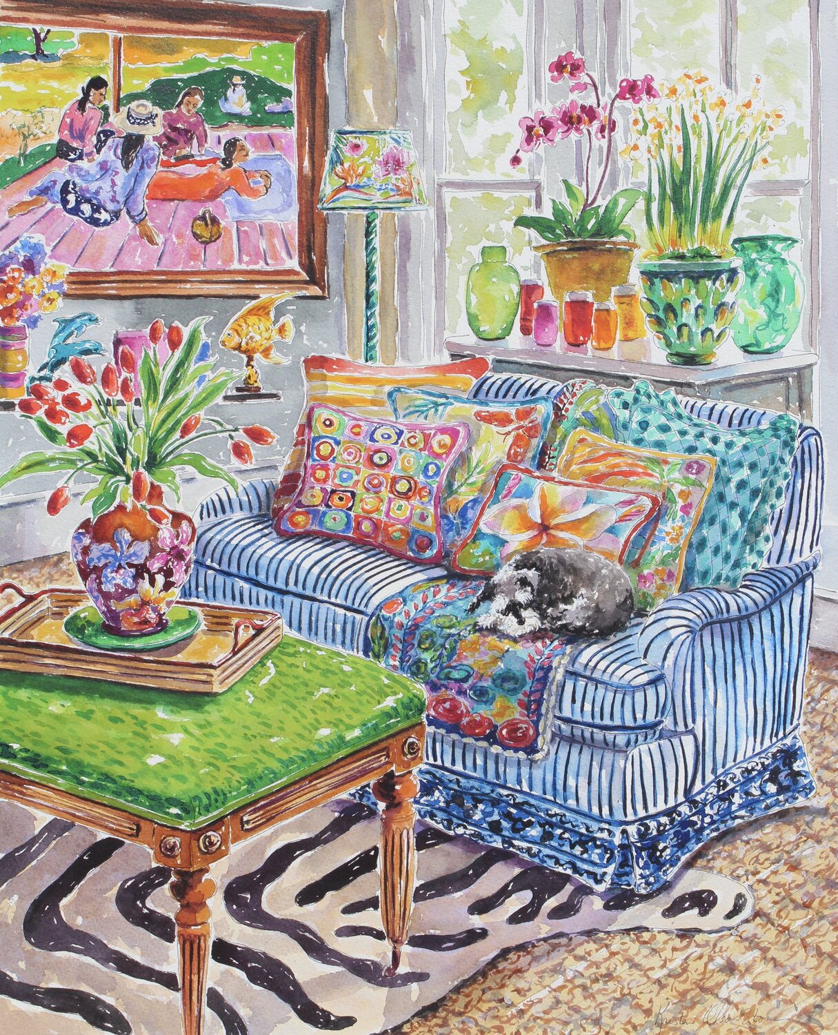 The Siesta Kristen Olson Stone Original painting for sale