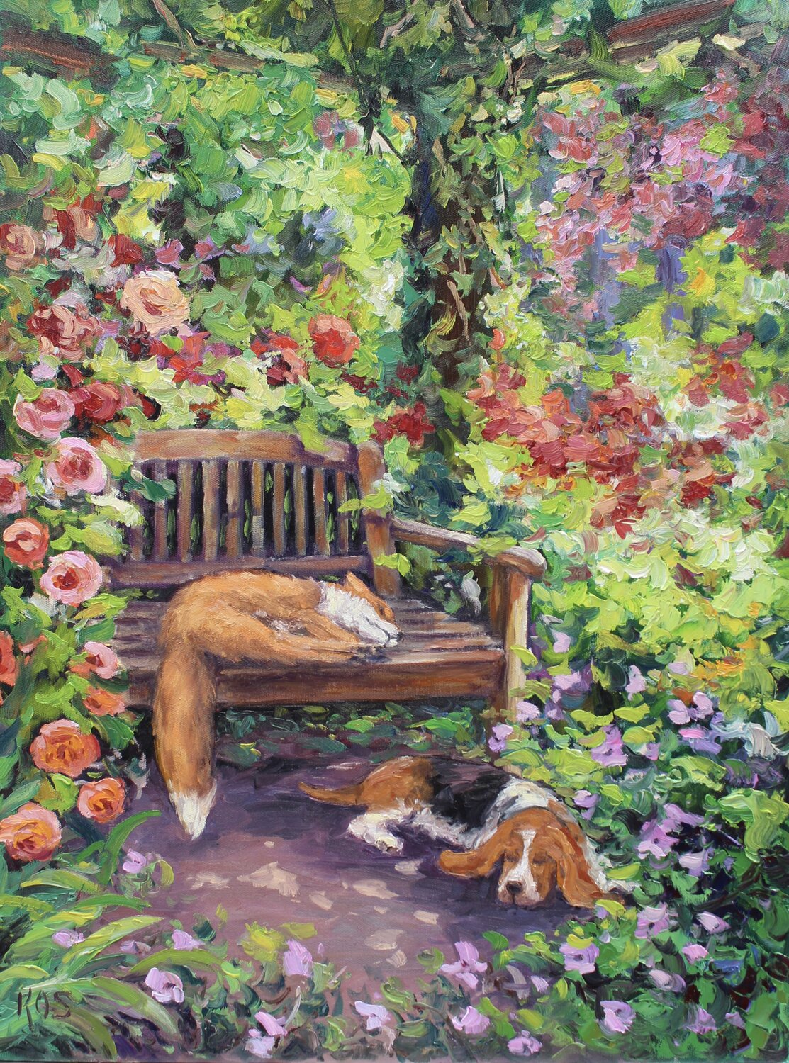 The Fox And The Hound Kristen Olson Stone Original painting for sale