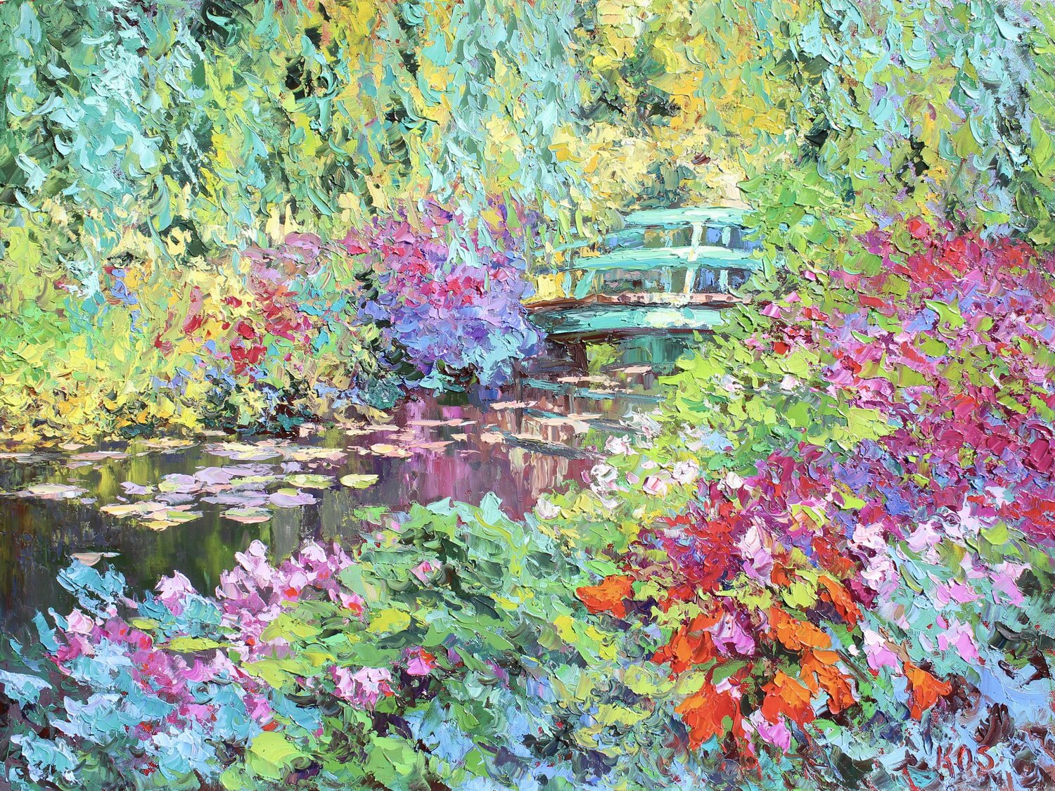 Monet's Garden Awakens Kristen Olson Stone Original painting for sale
