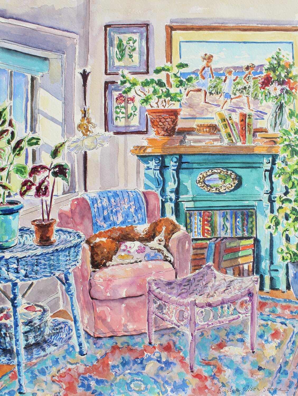 Dreaming Of Beach Days Kristen Olson Stone Original painting for sale