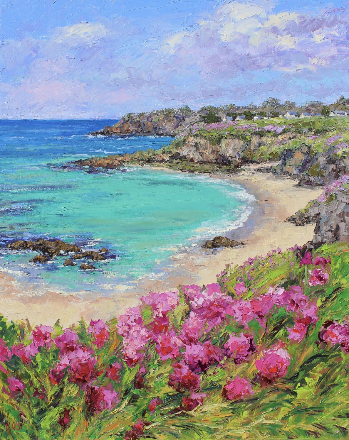 Finistere Beach, France Kristen Olson Stone Original painting for sale