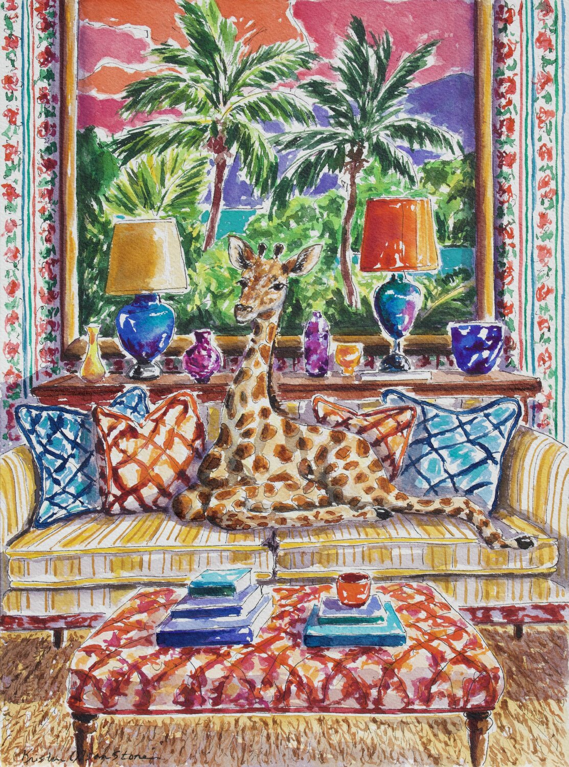 My Safari Days Are Over Kristen Olson Stone Originalgemälde zu verkaufen