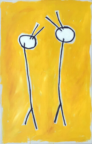TWO BIRDS ARE SINGING IN THE SUN by Hari Beierl, Painting for Sale on Select