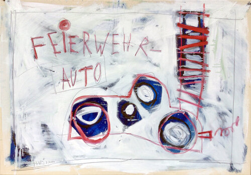 FEIERWEHRAUTO by Hari Beierl, Painting for Sale on Select