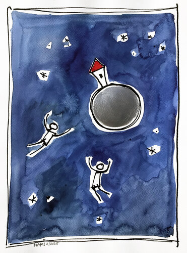 TWO FLYING SOULS by Hari Beierl, Painting for Sale on Select