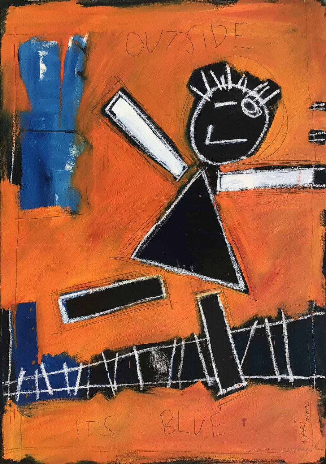 OUTSIDE ITS BLUE Hari Beierl Original painting for sale
