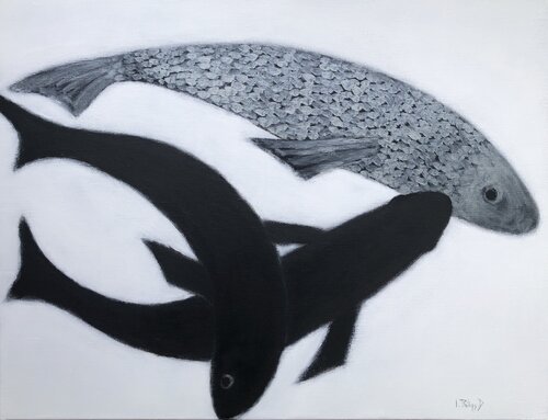 La Danse des Poissons 4 by Isabelle Philips-Decramer, Painting for Sale on Select