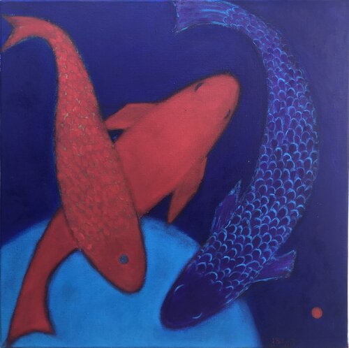 La danse des Poissons 7 by Isabelle Philips-Decramer, Painting for Sale on Select