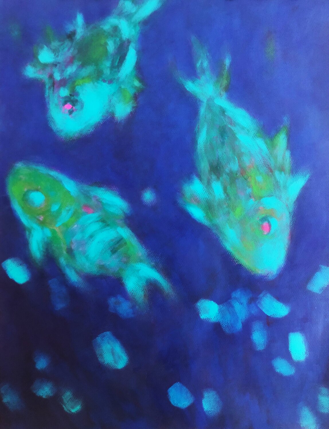 Poissons 14 Isabelle Philips-Decramer Original painting for sale