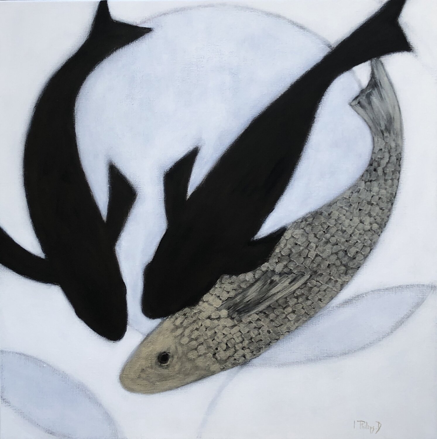 La Danse des poissons 5 Isabelle Philips-Decramer Original painting for sale