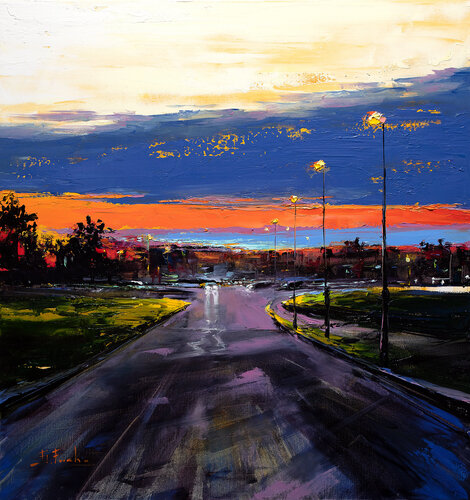 Warm Sunset by Bozhena Fuchs, Painting for Sale on Select