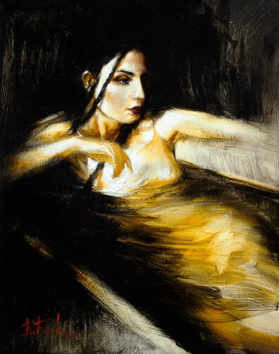 In Thought by Bozhena Fuchs, Painting for Sale on Select