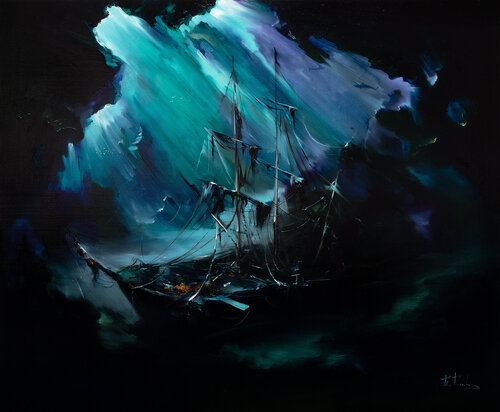 Black Pearl by Bozhena Fuchs, Painting for Sale on Select