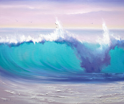 Turquoise Ocean Overture by Bozhena Fuchs, Painting for Sale on Select