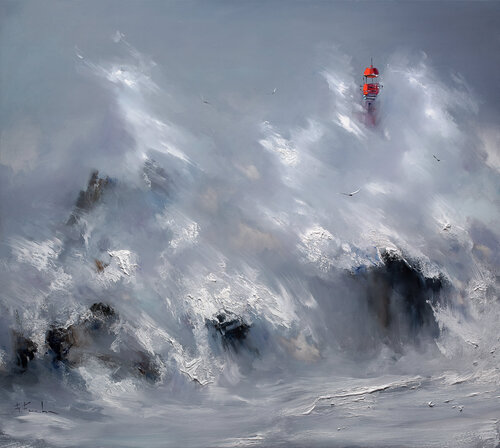 The Red Sentinel by Bozhena Fuchs, Painting for Sale on Select