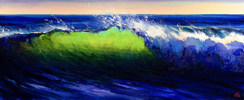 Where the Sea Breathes Light by Bozhena Fuchs, Painting for Sale on Select