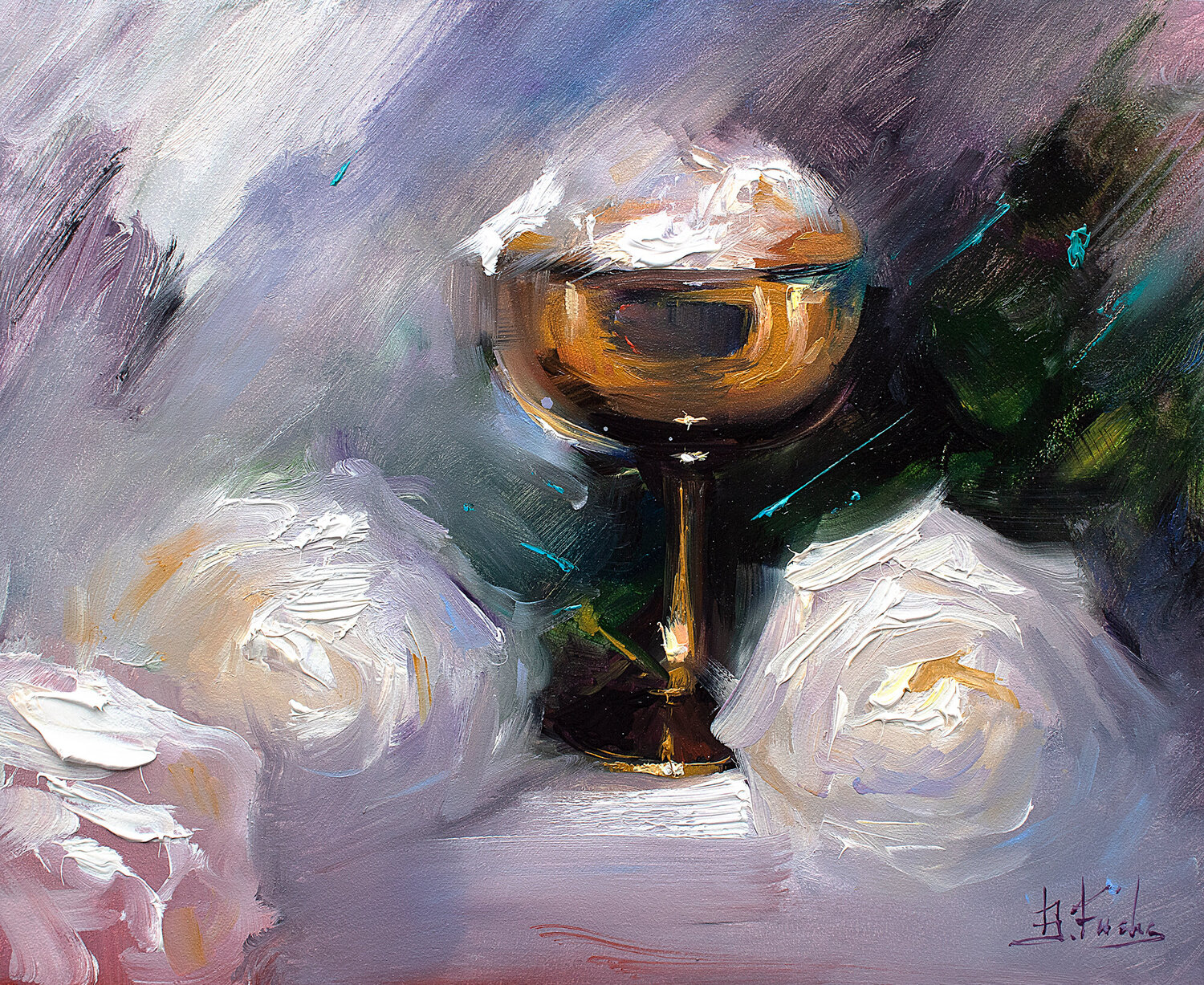 The Grail and roses Bozhena Fuchs Original painting for sale
