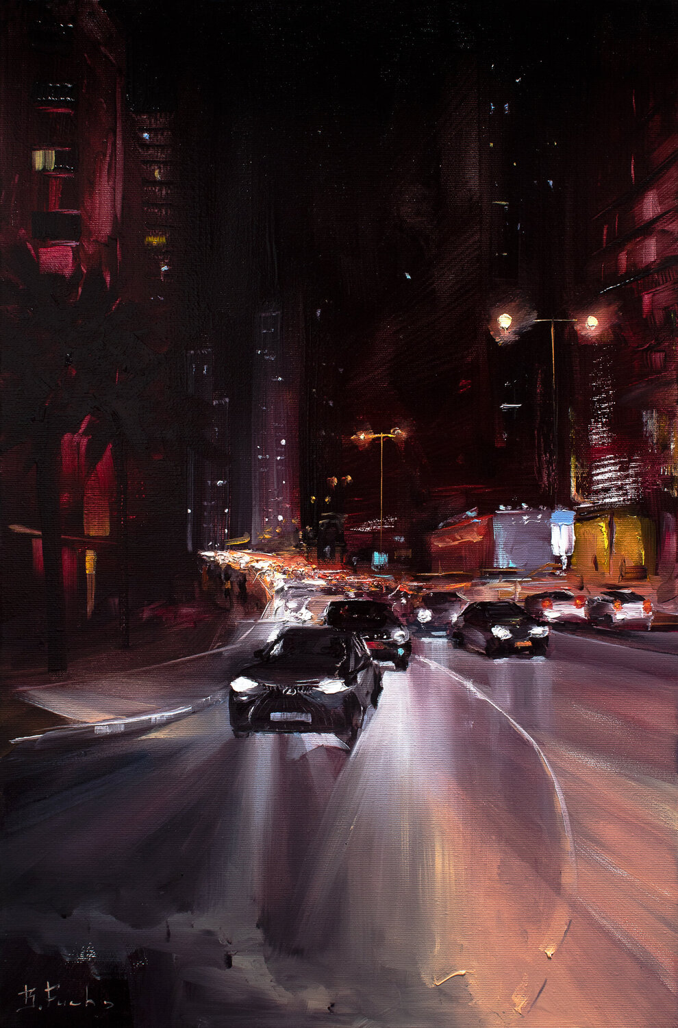 Velvet Night Bozhena Fuchs Original painting for sale