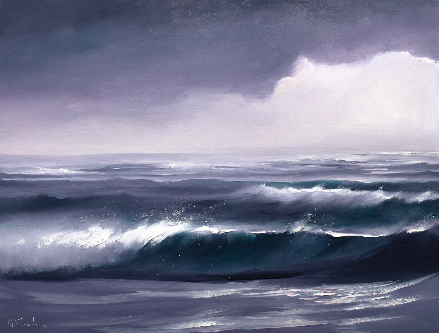 Beyond the Storm’s Edge Bozhena Fuchs Original painting for sale