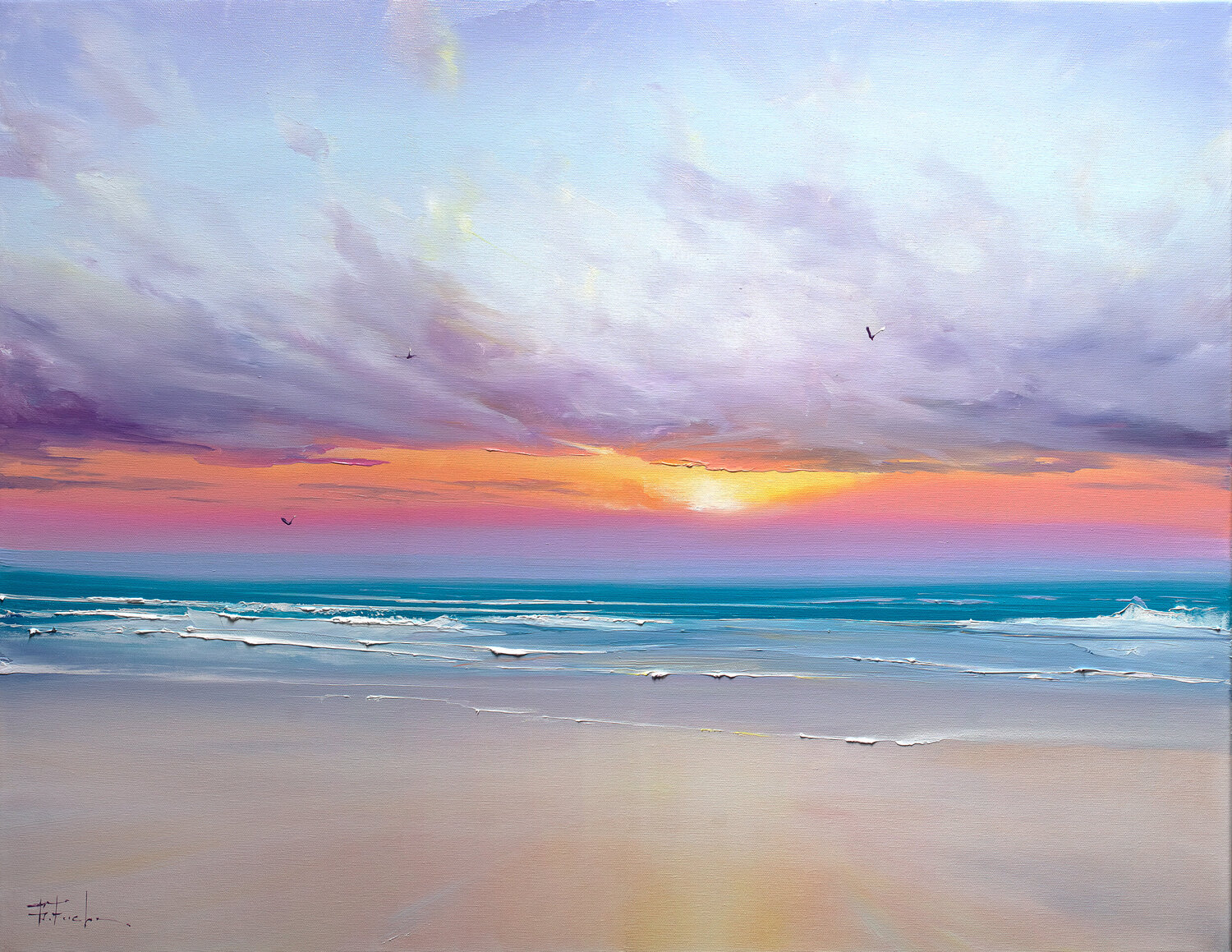Dawn Embrace Bozhena Fuchs Original painting for sale