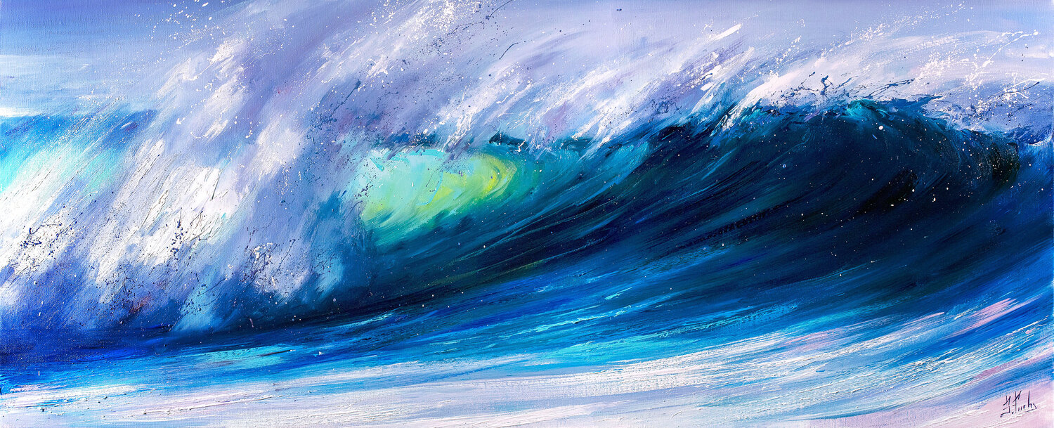 Turquoise Break Bozhena Fuchs Original painting for sale