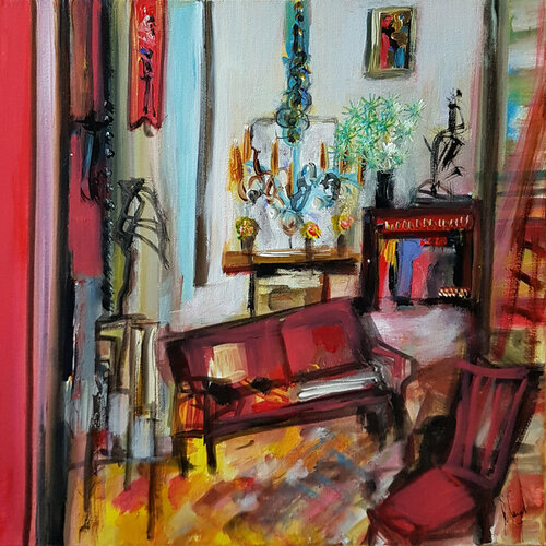 Le salon des instants by Muriel Cayet, Painting for Sale on Select