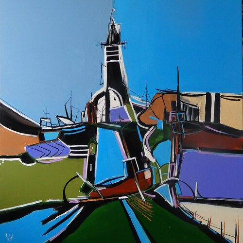 Scansion de paysage by Muriel Cayet, Painting for Sale on Select