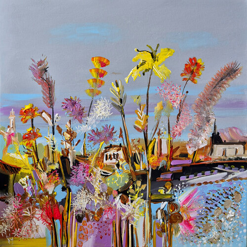 Un temps nouveau pour remplacer l'ancien by Muriel Cayet, Painting for Sale on Select