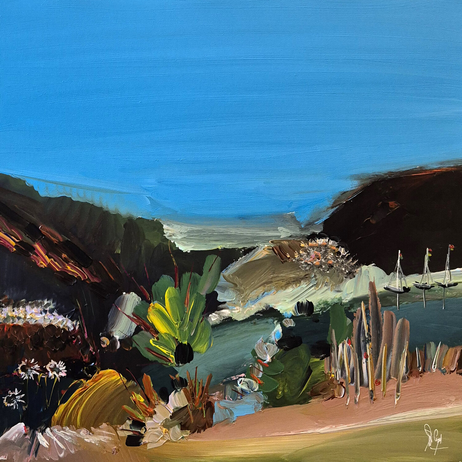 Sans questionner la terre Muriel Cayet Original painting for sale