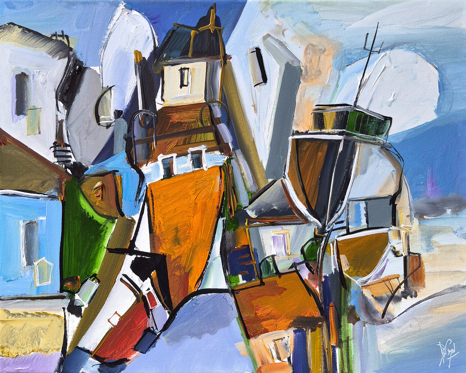 L'art partage l'espace des vivants Muriel Cayet Original painting for sale