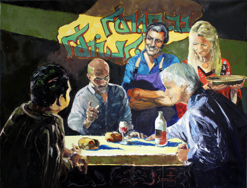CAFÉ XLIX (Chez Merisi III) by Jean-Paul Schmitt, Painting for Sale on Select