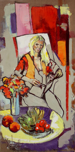 SOURIRE AUX LIVRES by Jean-Paul Schmitt, Painting for Sale on Select