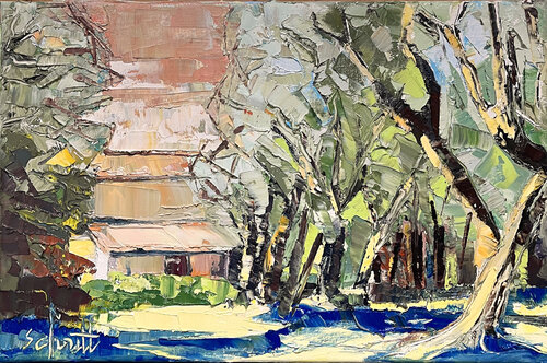 HALF ABSTRACT 37 (Oliviers) by Jean-Paul Schmitt, Painting for Sale on Select