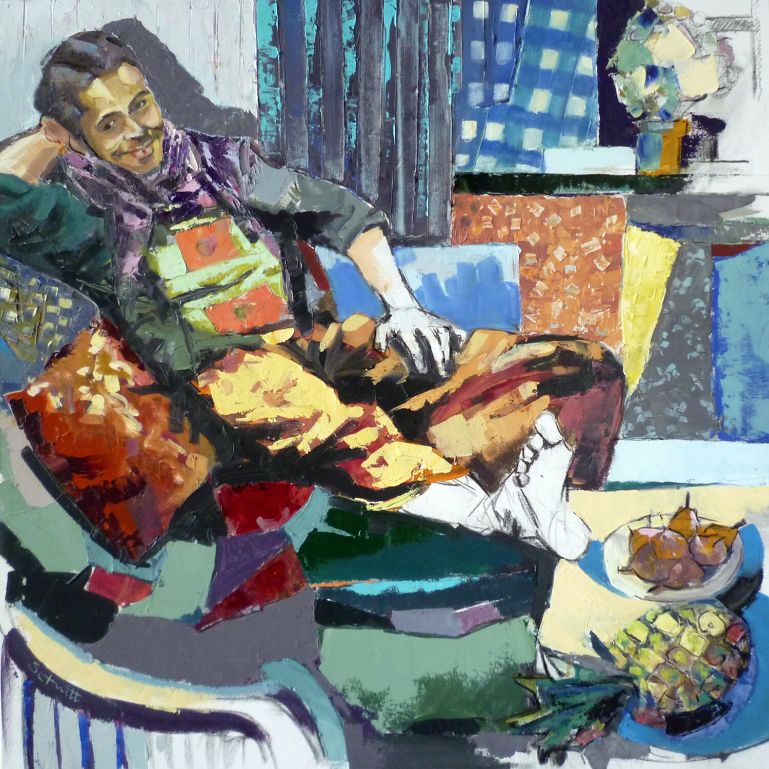 YANNIS SOURIANT Jean-Paul Schmitt Original painting for sale