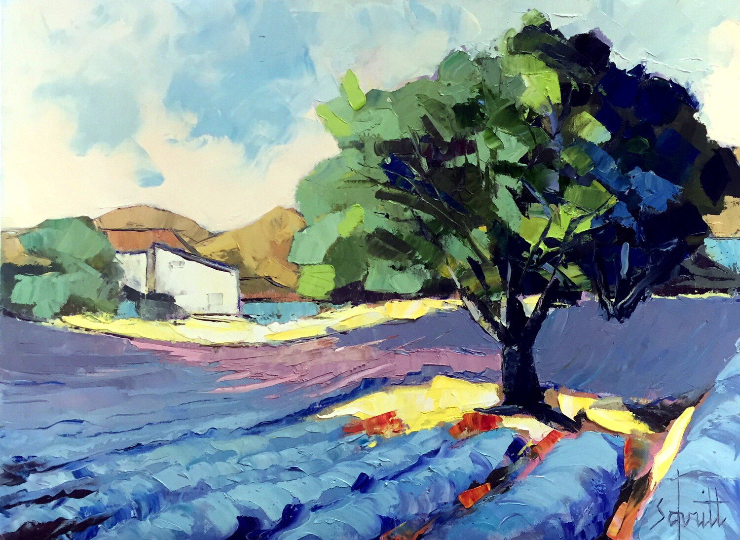 LAVANDES À AUREL III Jean-Paul Schmitt Original painting for sale