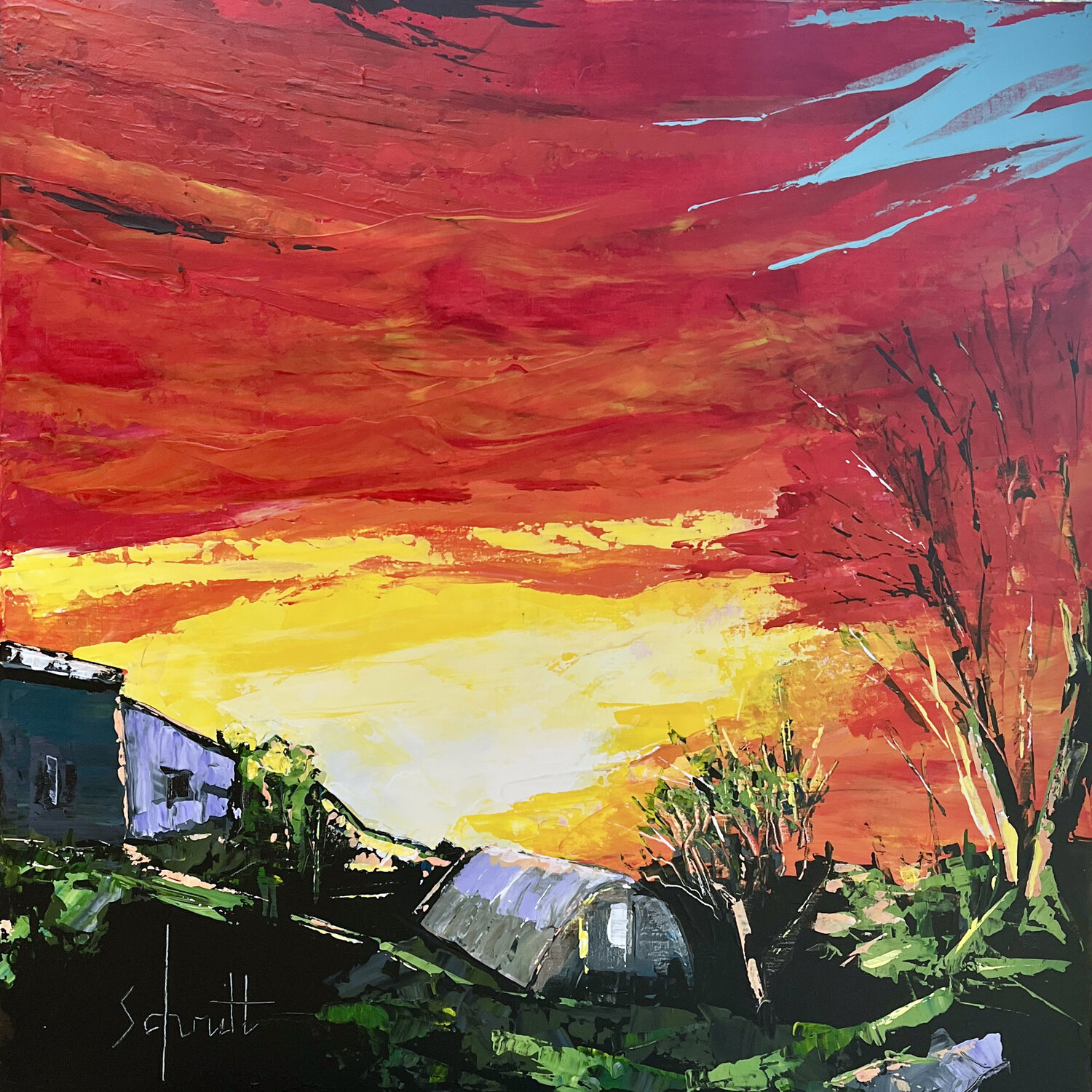 SOIR DE DÉCEMBRE Jean-Paul Schmitt Original painting for sale
