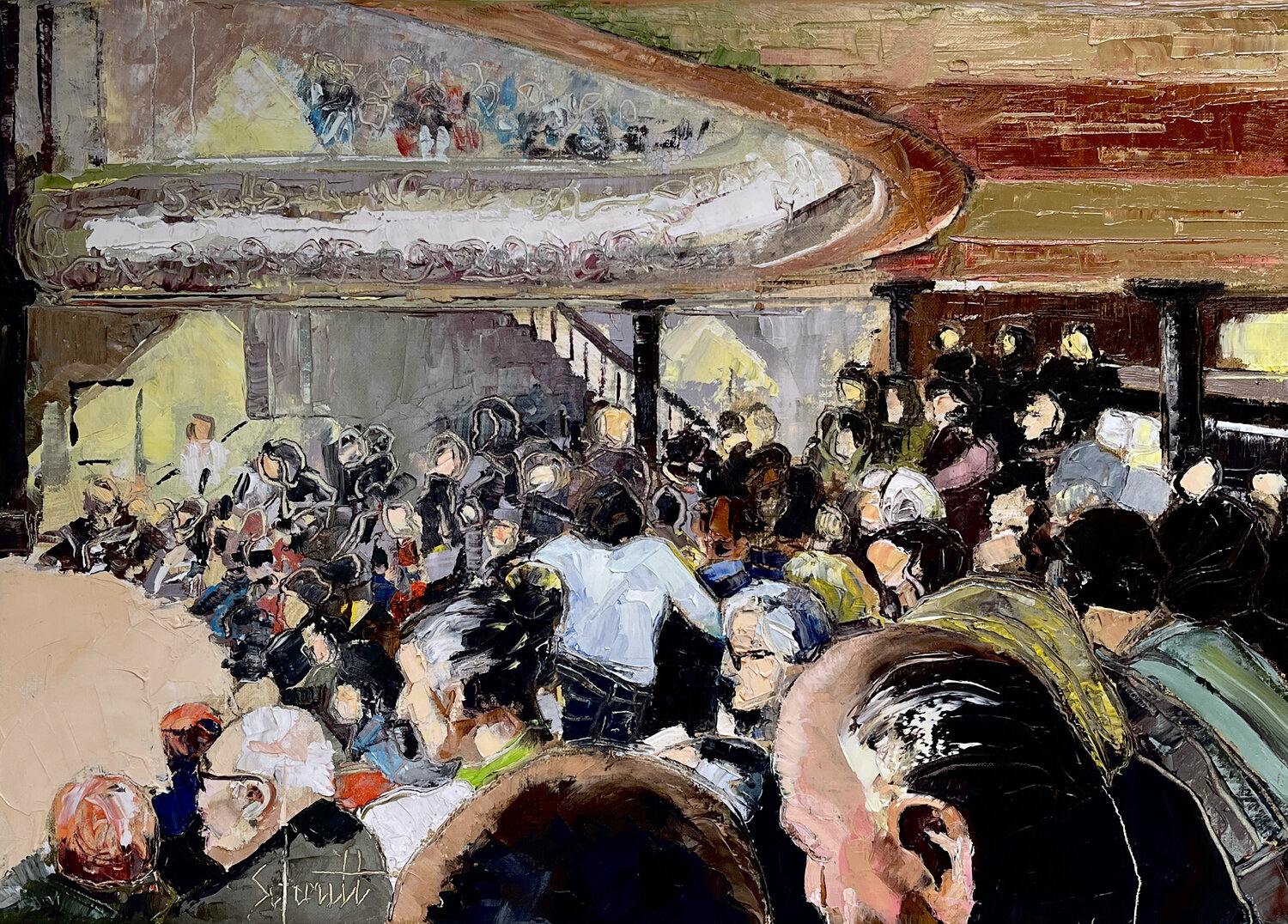 ENTRACTE AUX BOUFFES DU NORD Jean-Paul Schmitt Original painting for sale