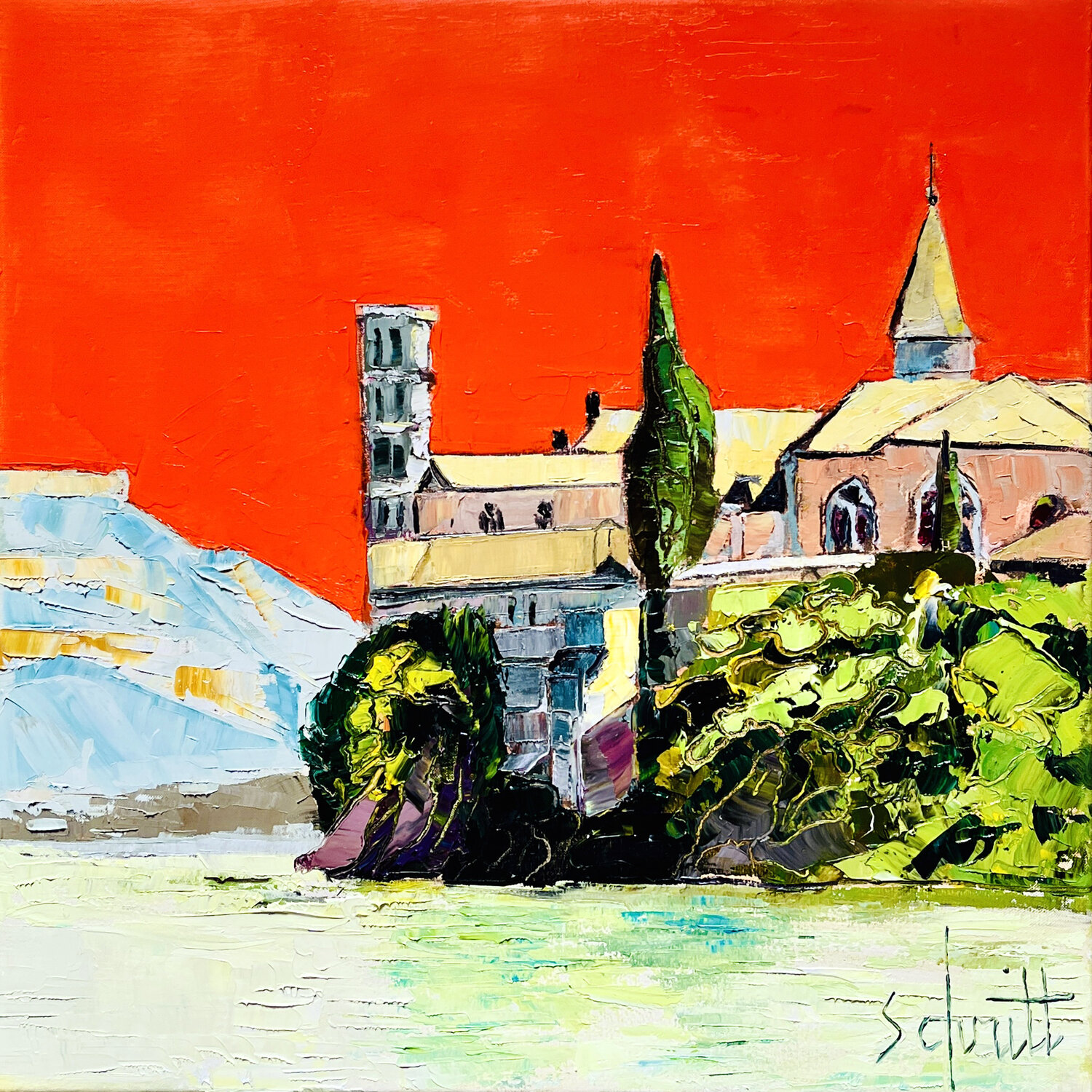 BOTTES DE PAILLE (Vers Pavezin) Jean-Paul Schmitt Original painting for sale