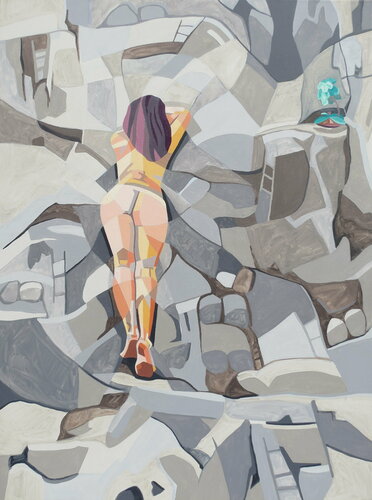 Becoming a Mountain (Stairway to the Stars) by Hannah Perry Saucier, Painting for Sale on Select