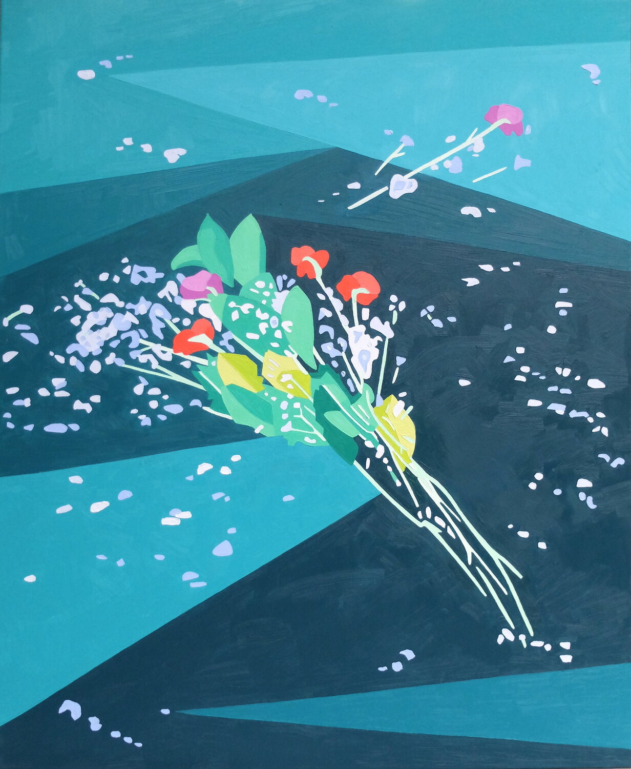 Making Art Is Like Giving Flowers to the Ocean Hannah Perry Saucier Original painting for sale