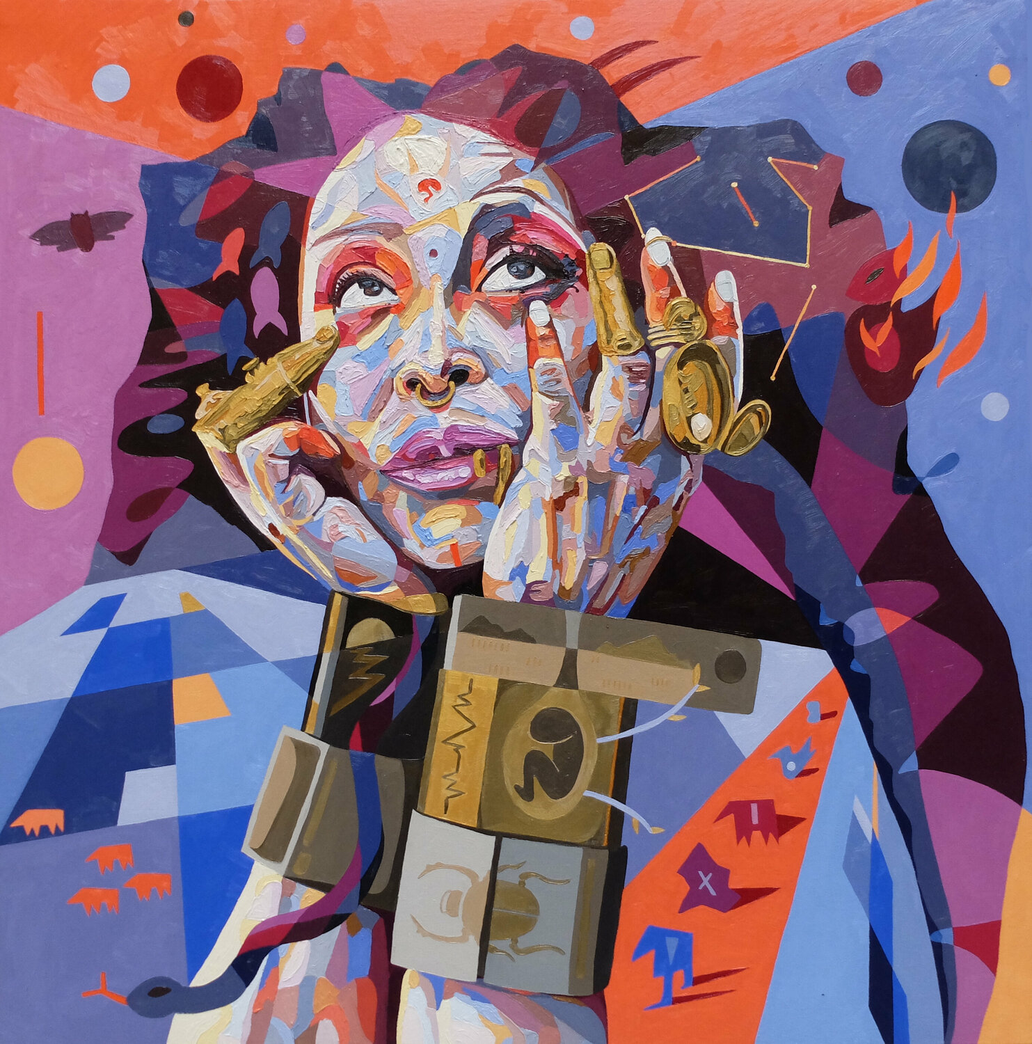 Erykah Badu - Alchemy of Soul Hannah Perry Saucier Original painting for sale
