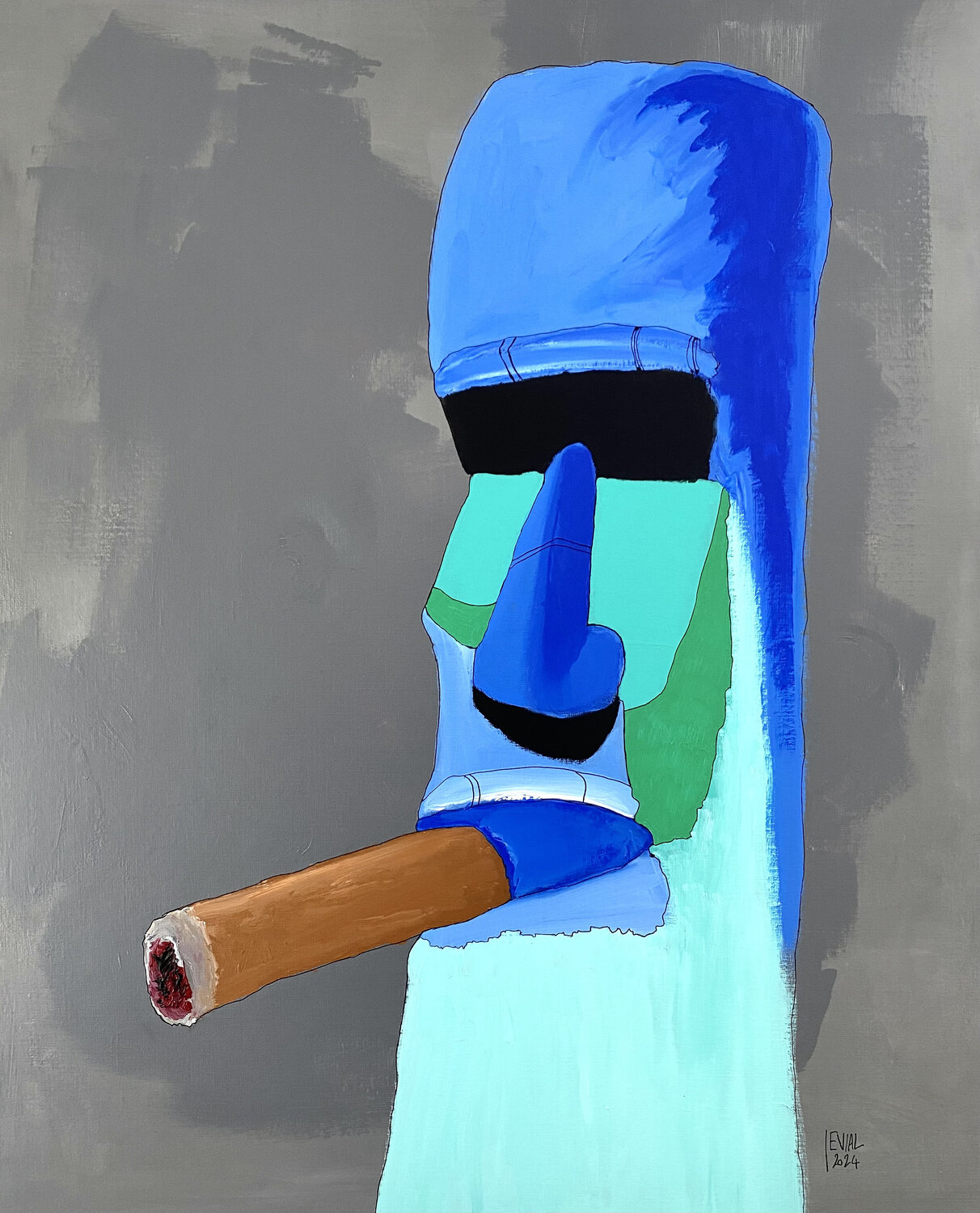 Le Fumeur De Havane EVIAL Original painting for sale