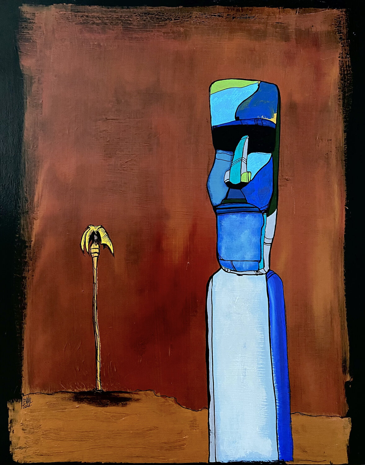 Lost in Palm EVIAL Original painting for sale