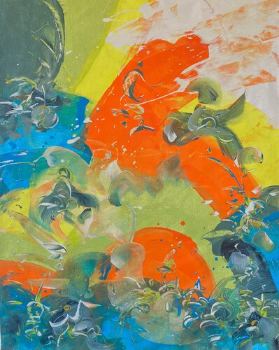 SURFING THE LIGHT by Delphine Bernard, Painting for Sale on Select