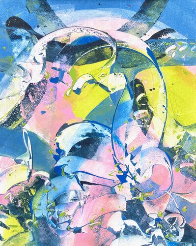 SNOW SUN LOVE -3- by Delphine Bernard, Painting for Sale on Select