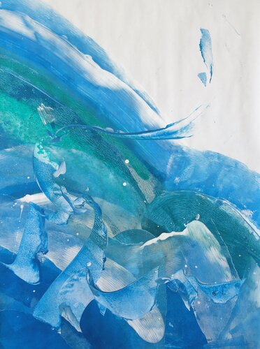 BLUE -3- by Delphine Bernard, Painting for Sale on Select